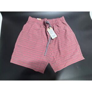 prAna Men's Metric E-Waist Shorts UPF 50+ Stretch Performance Rust Stripe XL $69